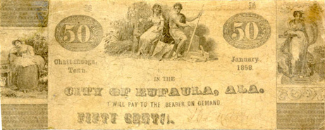 Chatt - Eufaula I G S Martin $0.50 woman & man with measuring stick